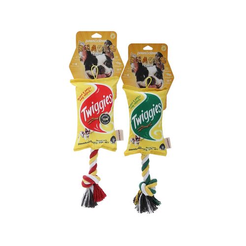 Paws and Claws - Pet/Dog 38cm Twiggies Snacks Oxford Tugger Toy w/ Rope Assorted - 2PK