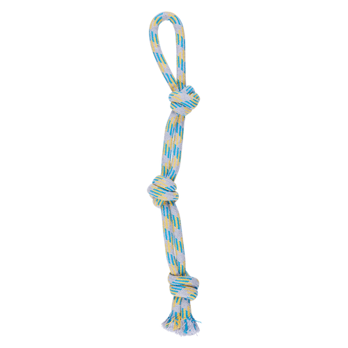 Happy Tails - Blue And Yellow Braided Rope Toy - petservo