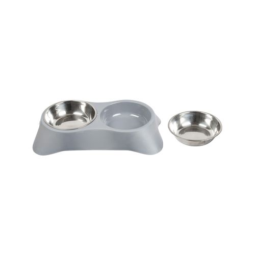 Happy Tails - Twin Pet Bowl With Steel Inserts