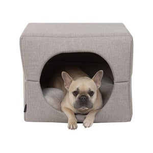 Baxter Bone - Taupe Sofa Style Fabric Pet Cube - Medium - petservo