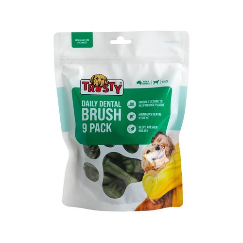 Trusty Daily Dental Brush Dog Treat - 9 Pack