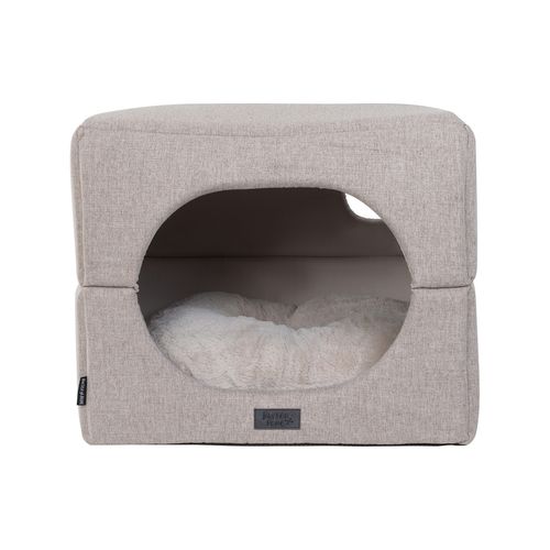 Baxter Bone - Taupe Sofa Style Fabric Pet Cube - Small - petservo