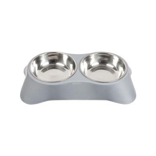 Happy Tails - Twin Pet Bowl With Steel Inserts