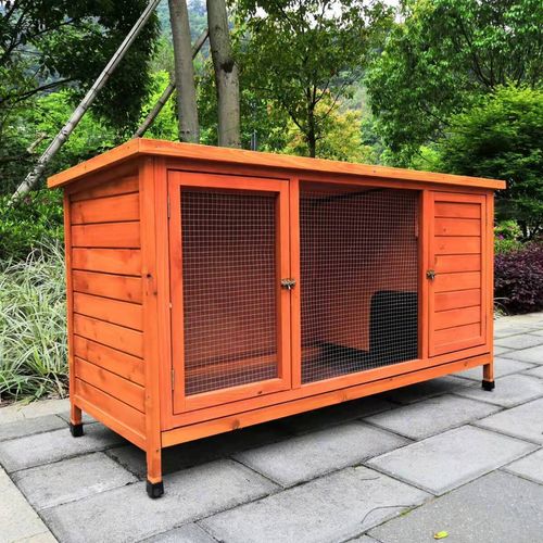 YES4PETS - XXL Rabbit Hutch Guinea Pig Cage , Ferret cage Chicken Coop W Pull Out Tray 150x60x75 cm