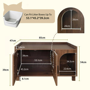 Cat Litter Box Enclosure Kitty Tray Toilet Trapping Sifting Odour Control Basin - Petservo