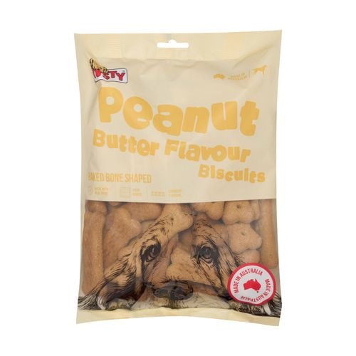 Trusty - 1kg Peanut Butter Flavour Baked Biscuits Adult Dog Treats - petservo