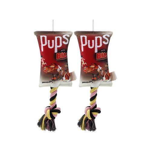 Paws and Claws - Pups Snacks 25cm Oxford Tugger Pet/DogToy w/ Rope - 2PK