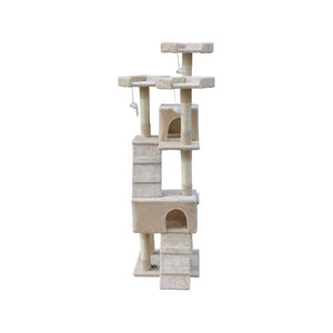 YES4PETS 170cm Cat Scratching Post Tree House Tower Beige - Pet Servo