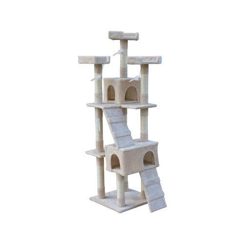 YES4PETS 170cm Cat Scratching Post Tree House Tower Beige - Pet Servo