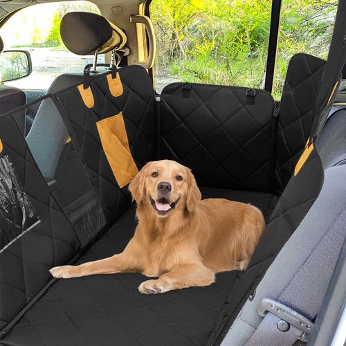 Costway - Waterproof Dog Car Seat Cover Non-Slip Car Seat Protector Dog Hammock Car Truck SUV - Black