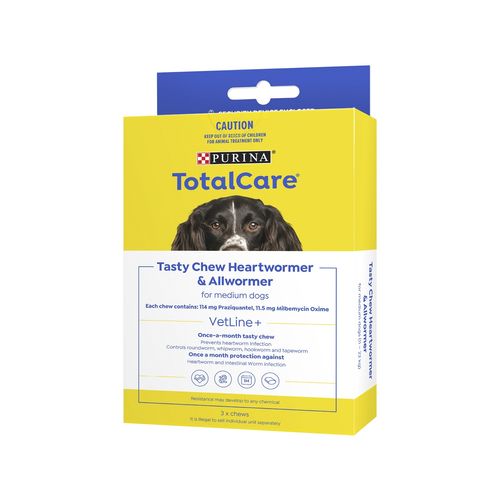 Purina Total Care Medium Dogs Heartwormer Allwormer Tasty Chew