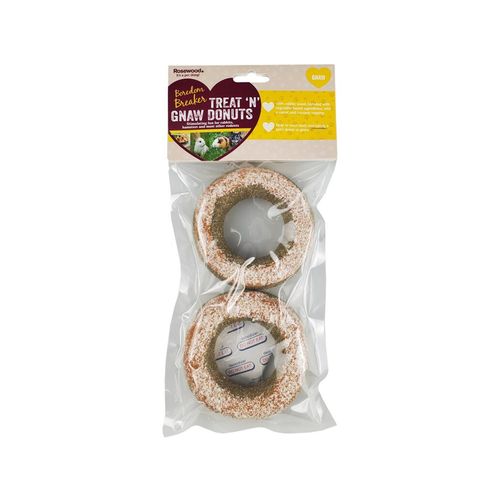 Rosewood - 2pc Hamster Donuts Chew/Gnaw Rabbit/Guinea Pig Small Pet Activity Toy Natural