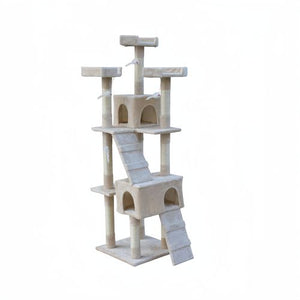 YES4PETS 170cm Cat Scratching Post Tree House Tower Beige - Pet Servo