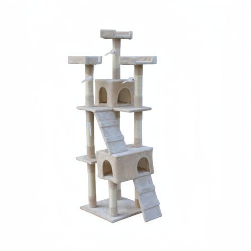 YES4PETS - 170cm Cat Scratching Post Tree Post House Tower with Ladder Furniture Beige