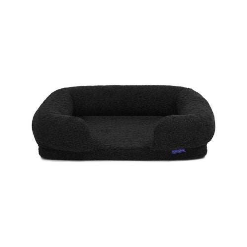 Charlie's - Boucle Orthopedic Memory Foam Sofa Dog Bed with Bolster - Charcoal - Large