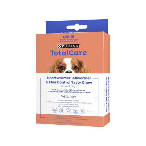 Purina Total Care Small Dogs Heartwormer Allwormer And Flea Control Tasty Chew