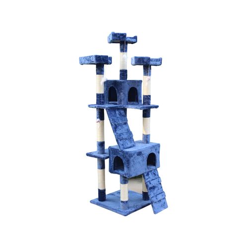 YES4PETS - 170cm Cat Scratching Post Tree Post House Tower with Ladder Furniture Blue