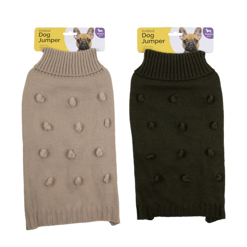 Dats - 35cm Knitted Dog Jumper - Grey