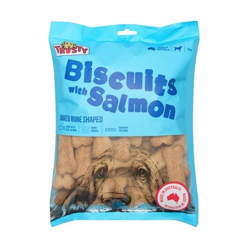 Trusty - 1kg Baked Biscuits with Salmon Adult Dog Treats - petservo