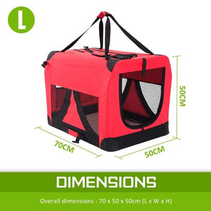 Paw Mate - Portable Soft Dog Cage Crate Carrier - Red - L - petservo-1