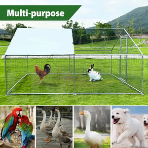 Large Walk-in Pet Chicken Run Coop Cage Rabbit Hutch Ferret House Guinea Pig Enclosure - Petservo