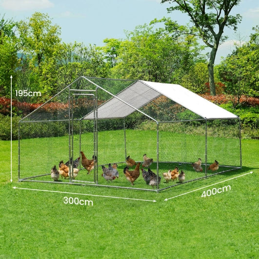 Large Walk-in Pet Chicken Run Coop Cage Rabbit Hutch Ferret House Guinea Pig Enclosure - Petservo