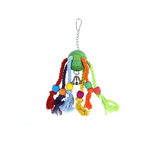 YES4PETS - 3 x Wood Small Hanging Swing Bird Parrot Parakeet Cockatiel Budgie Rope Toy