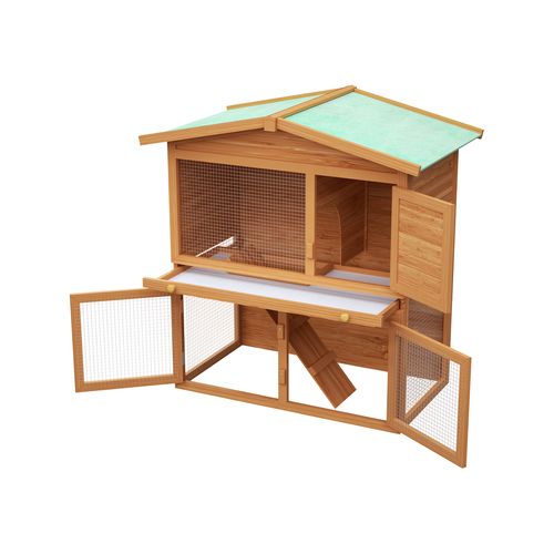 Advwin - Rabbit Hutch Chicken Coop 2 Level Wooden