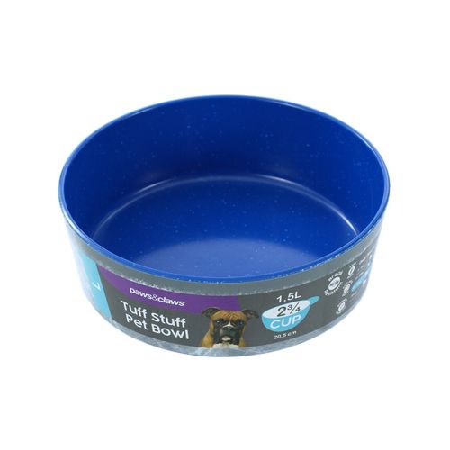 Paws & Claws - Tuff Stuff Pet Dog Bowl 1.5L/20.5cm 3x - Blue - Large