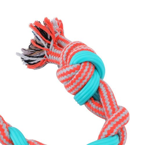 Paws and Claws - 50x4x4cm Stretch & Fetch Rubber/Braided Rope Plaited Tugger Dog/Pet Toy - 2PK