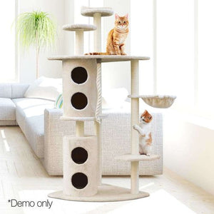 Yes4pets 170cm XL beige cat tree with multi-level tower design PetServo