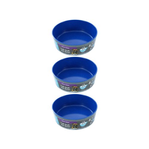 Paws & Claws - Tuff Stuff Pet Dog Bowl 1.5L/20.5cm 3x - Blue - Large