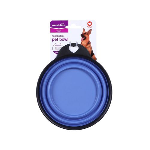 Paws & Claws - 17cm Collapsible Dog Bowl Asst 4x