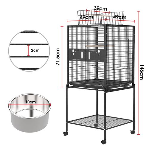 Advwin - Bird Cage 146CM Open Top 2 Perches Aviary - petservo