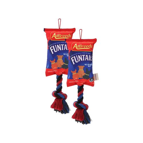 Paws and Claws - Funtails Lollies Snacks Oxford Tugger W/ Rope 39X21X13Cm - 2PK