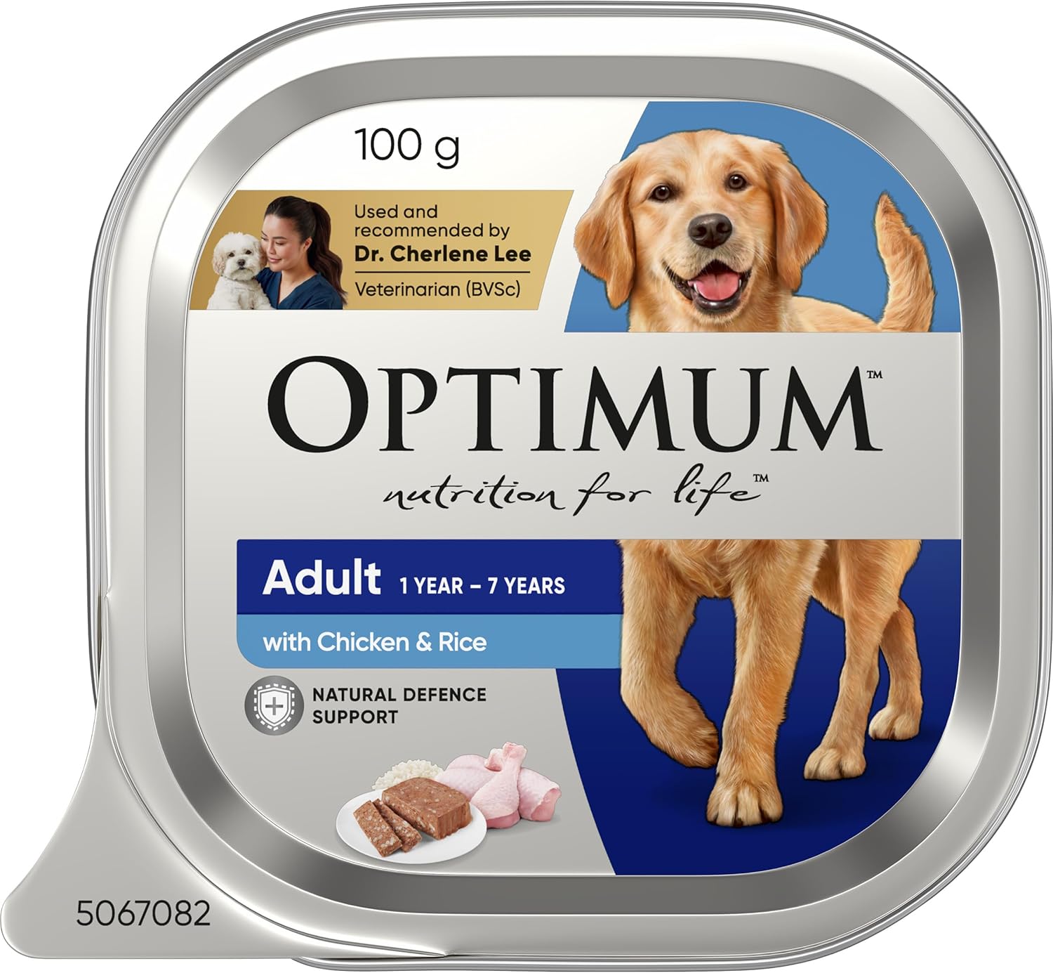 Optimum - Adult Wet Dog Food With Chicken & Rice Tray 100g - Petservo