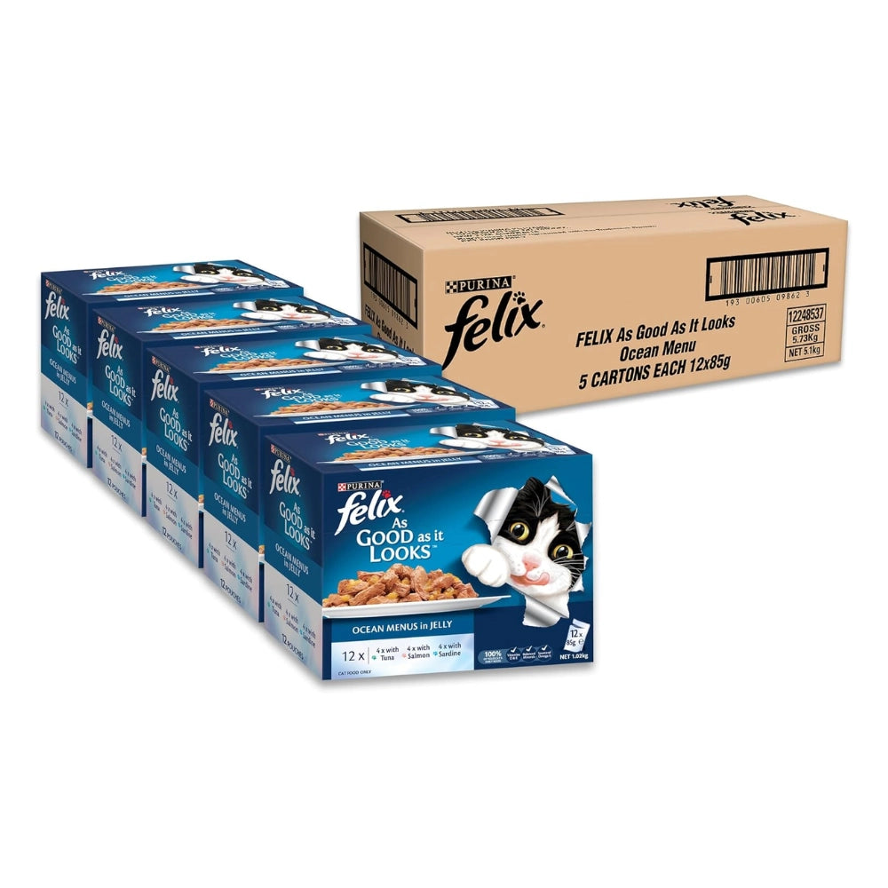 FELIX - Adult Wet Cat Food Ocean Menus in Jelly 60x85g - PetServo-3