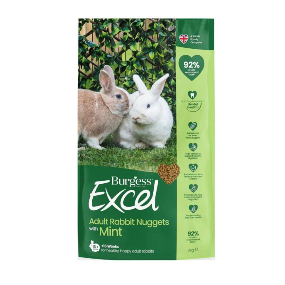 Burgess - Excel Rabbit Pellets with Mint for Junior and Dwarf Rabbits 1.5kg - Petservo