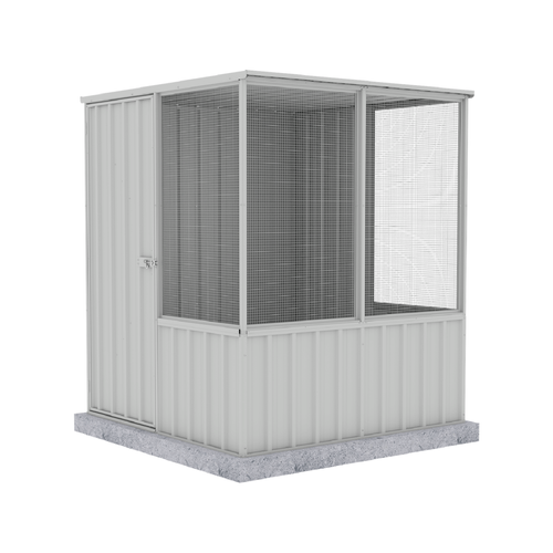 Absco Sheds - Zincalume Full Door Flat Roof Chicken Coop - 1.52 x 1.48 x 1.8m