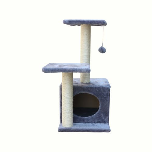 YES4PETS - 71cm Grey Cat Scratching Tree Scratcher Post Pole Furniture Gym House