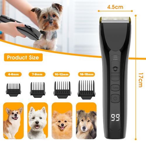 Advwin - 12-Piece Pet Clippers Kit for Grooming 3-Speeds Rechargeable