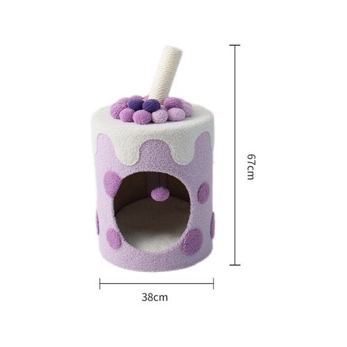 Catio - Bubble Milktea Pet/cat Sleeping House Cave Bed - Purple