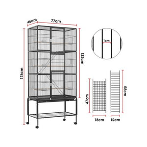 Advwin - Large Bird Cage 176CM 3 Perches Aviary - petservo