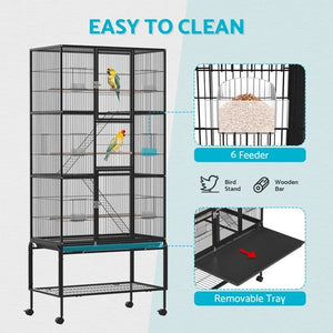 Advwin - Large Bird Cage 176CM 3 Perches Aviary - petservo