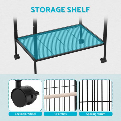 Advwin - Large Bird Cage 176CM 3 Perches Aviary - petservo