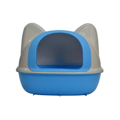 YES4PETS - Large Hooded Cat Toilet Litter Box Tray House With Scoop - Blue