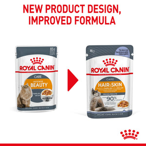 Royal Canin - Hair & Skin Care Jelly Adult Wet Cat Food Pouches 85g x 12 - Petservo