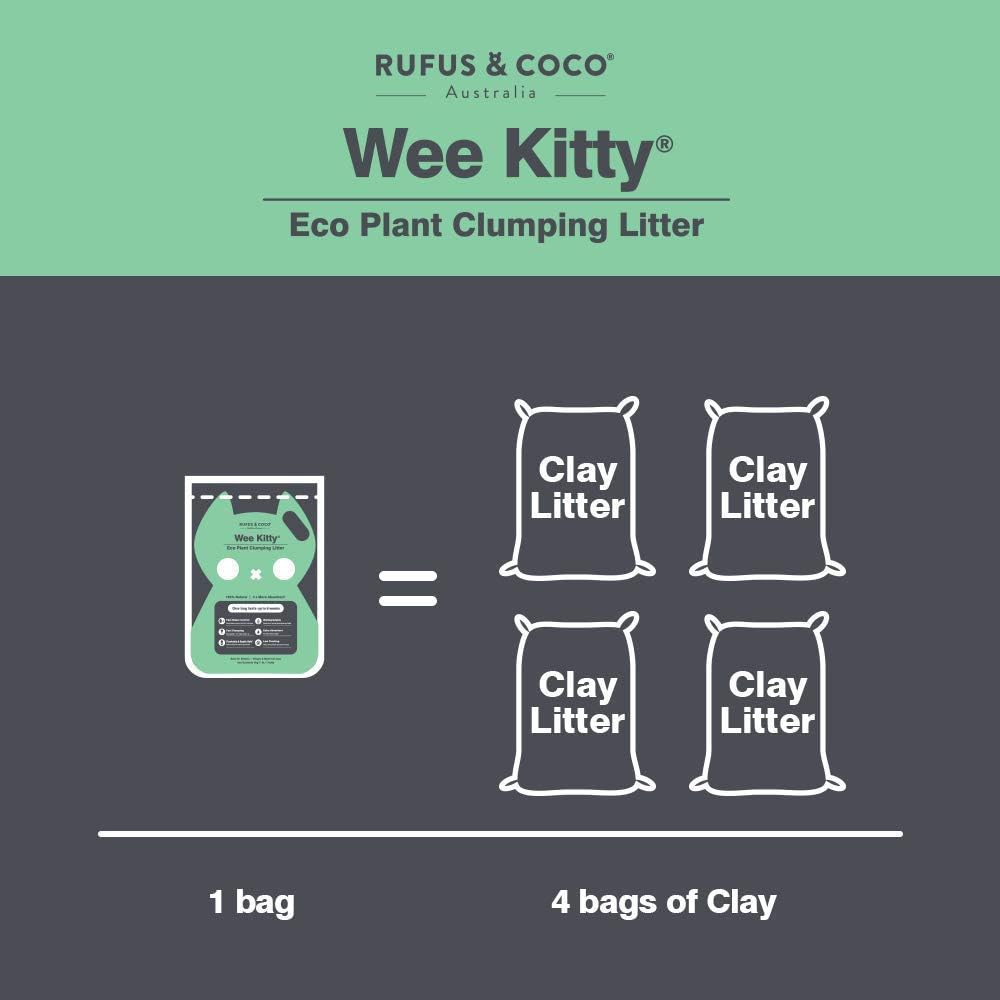 Rufus & Coco - Wee Kitty Eco Plant Clumping Litter | 9kg Bag - Petservo