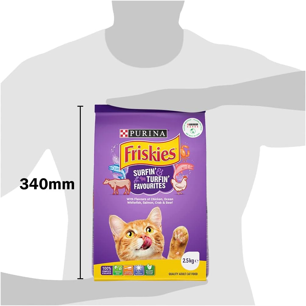 FRISKIES - Adult Dry Cat Food Surfin' & Turfin' Favourites 2.5kg - Petservo