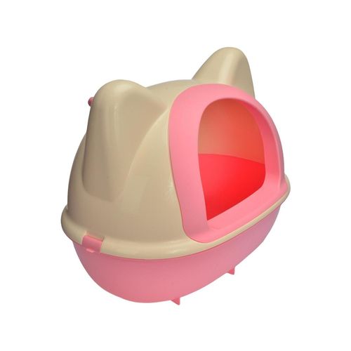 YES4PETS - Large Hooded Cat Toilet Litter Box Tray House With Scoop - Pink